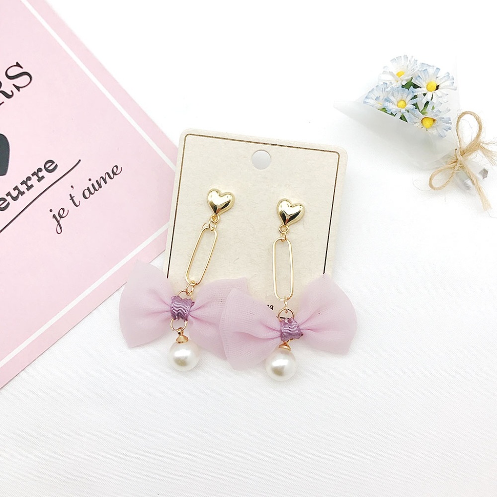 Pink Paper Clip Earrings - Picture 1 of 1